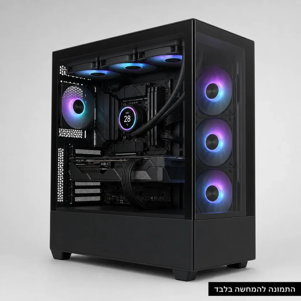 מחשב גיימינג חזק Intel Core i7-14700F RTX 5070 12GB עם 32GB DDR5 ו-NVMe 1TB - מחשב בלבד, התמונה להמחשה