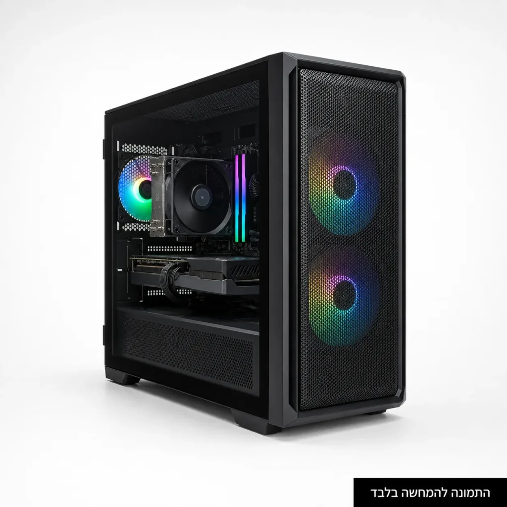 מחשב גיימינג Delta עם Intel Core i5-14400F וכרטיס RTX 3050 6GB במארז שחור - התמונה להמחשה בלבד