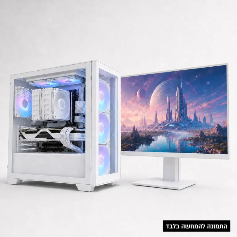 מחשב גיימינג לבן DELTA עם Intel Core i5-14400F, RTX 5060 ומסך Acer 27 אינץ