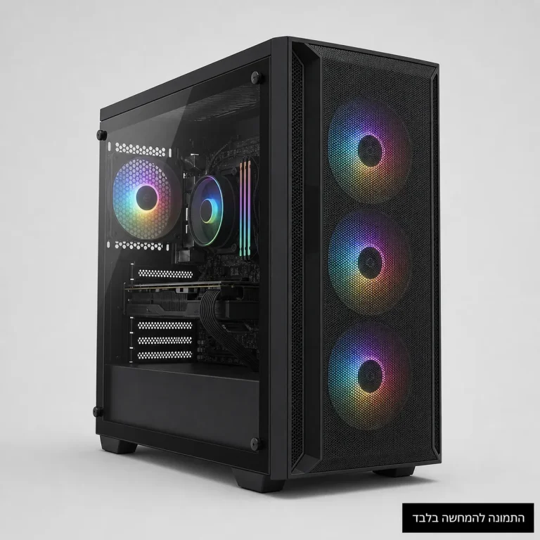 מחשב גיימינג זול AMD Ryzen 5 5500 RTX 3050 6GB עם 16GB ו-SSD 512GB - מחשב בלבד, התמונה להמחשה