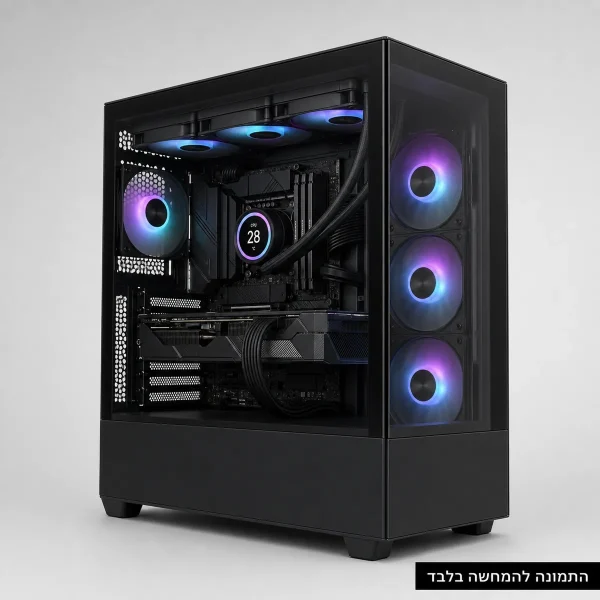 מחשב גיימינג עוצמתי AMD Ryzen 9 9900X3D RTX 5070 12GB עם 32GB ו-NVMe 1TB כולל מסך 27 אינץ 280Hz - מחשב עם מסך כלול, התמונה להמחשה בלבד