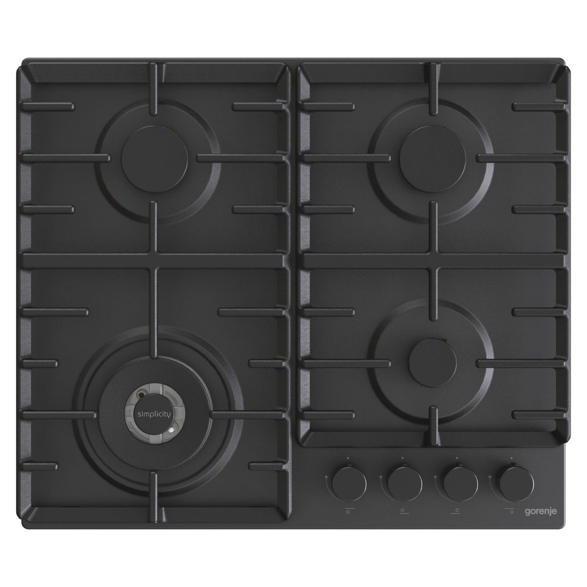כיריים גז gorenje בגימור אמייל בצבע שחור מט 60 ס"מ דגם GW642SYB