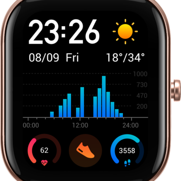 שעון חכם Amazfit דגם GTS צבע Rose Pink