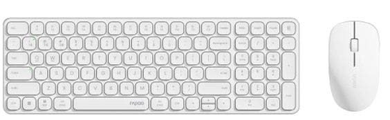 סט מקלדת ועכבר לבן יוקרתי דגם Rapoo X260SW