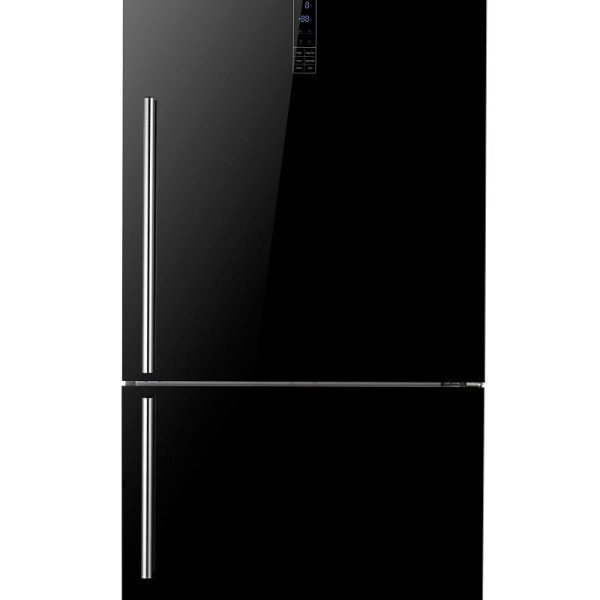 מקרר Hisense מקפיא תחתון בנפח 465 ליטר נטו דגם RD60-BGK בגימור זכוכית שחורה