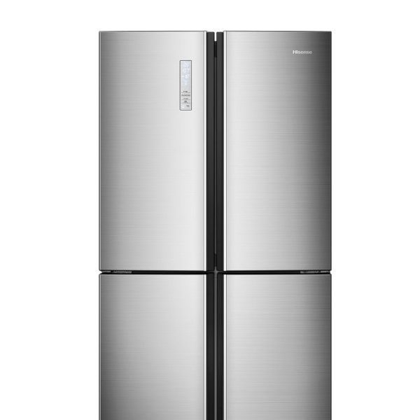 מקרר 4 דלתות Hisense מקפיא תחתון 581 ליטר בגימור נירוסטה מוברשת דגם RQ68WC4SHAS