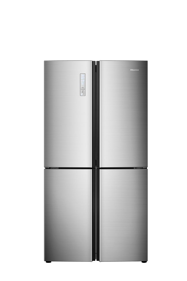 מקרר 4 דלתות Hisense מקפיא תחתון 581 ליטר בגימור נירוסטה מוברשת דגם RQ68WC4SHAS