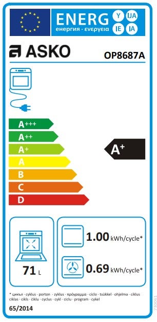 תנור בנוי פירוליטי בגימור שחור גרפיט 60 ס"מ ASKO דגם OP8687A - תמונה נוספת