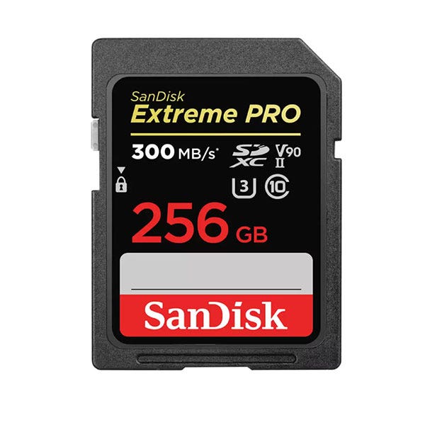כרטיס זיכרון Extreme Pro SDHC בנפח 256GB מבית Sandisk דגם SDSDXDK-256G-GN4IN