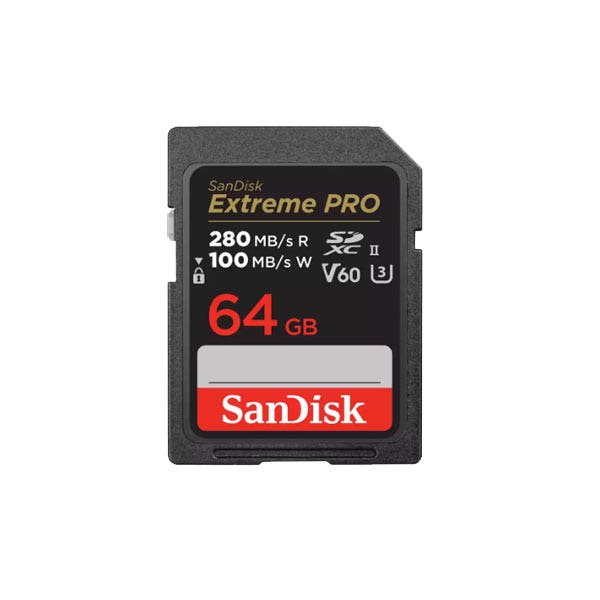 כרטיס זיכרון Extreme PRO בנפח 64G מבית SanDisk דגם SDSDXEP-064G-GN4IN
