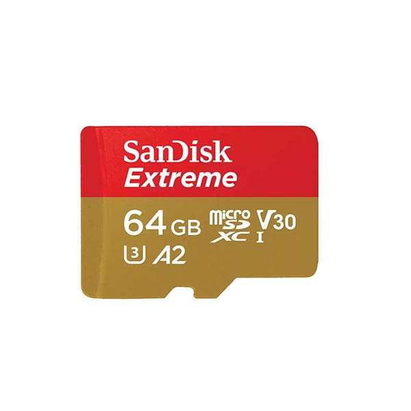 כרטיס זיכרון Extreme microSD בנפח 64GB מבית SanDisk דגם SDSQXAH-064G-GN6GN
