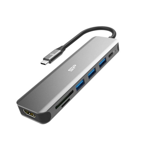 תחנה עגינה USB-C 7-in-1 מבית Silicon Power דגם SPU3C07DOCSU200G