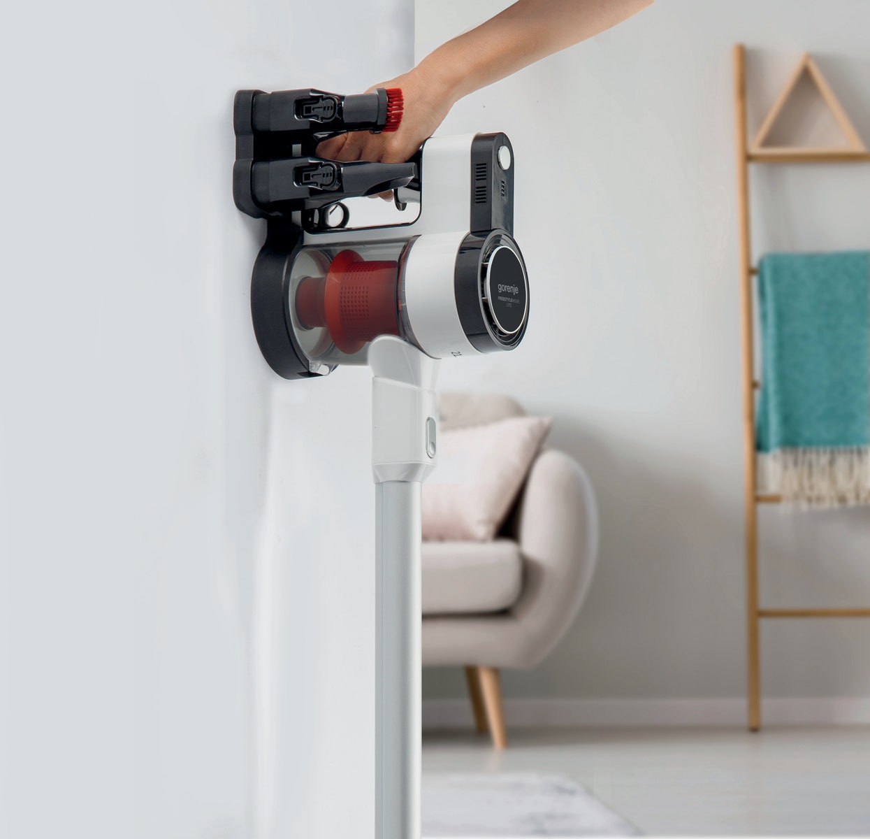 שואב אבק אלחוטי gorenje בטכנולוגיית Freestyle Move דגם: SVC216FMLW - תמונה נוספת