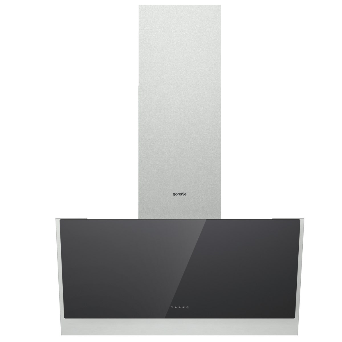 קולט אדים צמוד קיר gorenje זכוכית שחורה משולבת נירוסטה דגם WHI943E6XGB