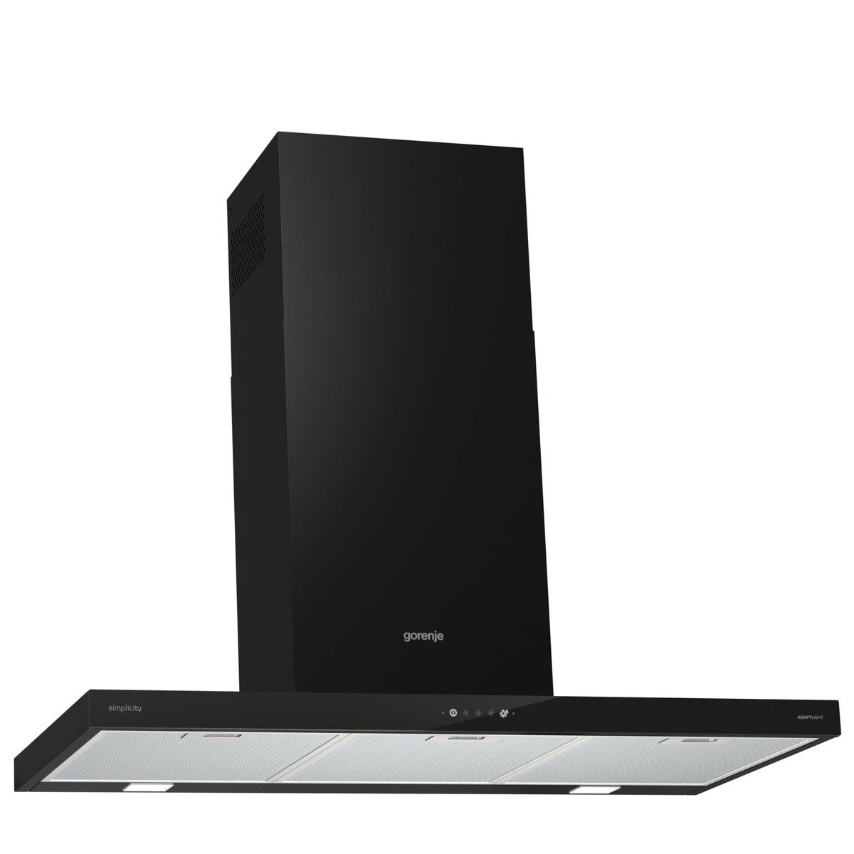 קולט אדים צמוד קיר gorenje זכוכית שחורה בשילוב נירוסטה שחורה דגם WHT9SYB - תמונה נוספת
