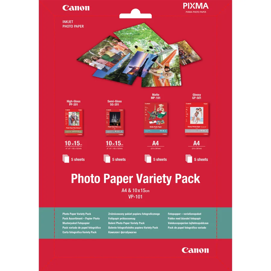 נייר צילום Canon IJ Photo Paper Variety Pack A4&4x6VP-101 – תמונה 1