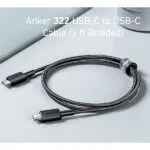 כבל 0.9 מטר Anker 322 USB-C to USB-C בצבע שחור