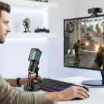 מיקרופון גיימינג לסטריימינג כולל תאורת RGB חיבור USB A/C , הפחתת רעשים