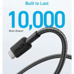 כבל 0.9 מטר Anker 322 USB-A to USB-C בצבע שחור