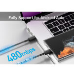 כבל 1.8 מטר Anker 322 USB-C to USB-C בצבע שחור