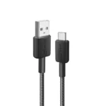 כבל 0.9 מטר Anker 322 USB-A to USB-C בצבע שחור