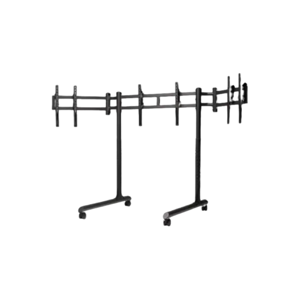 מעמד מסכים עצמאי לשלושה מסכים עד 43 אינץ' דגם Round Tube Freestanding Triple Monitor Stand מבית Next Level Racing