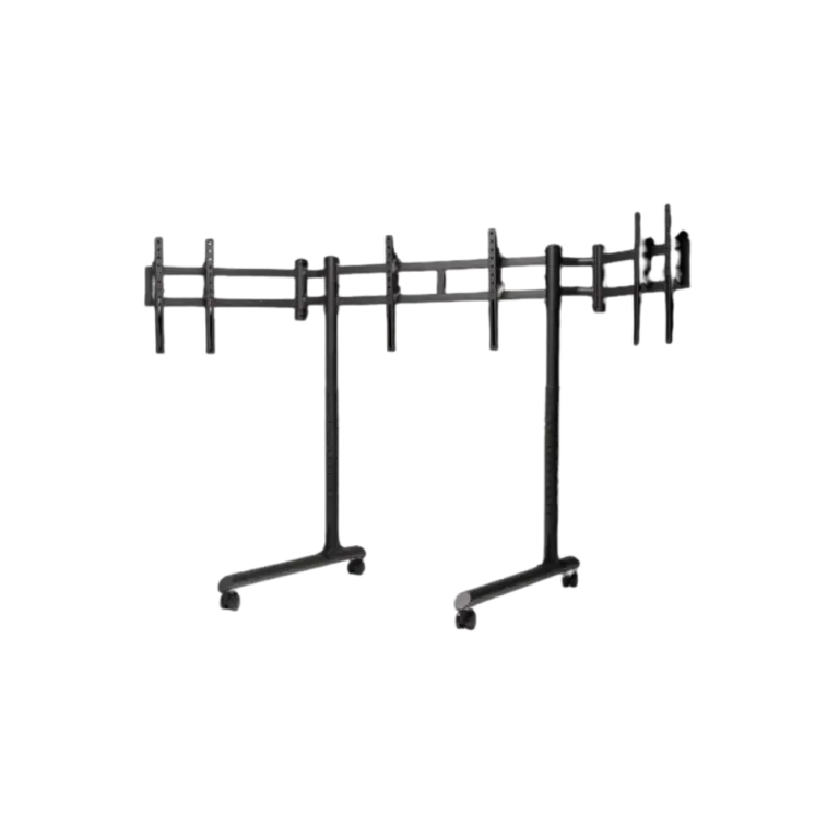 מעמד מסכים עצמאי לשלושה מסכים עד 43 אינץ' דגם Round Tube Freestanding Triple Monitor Stand מבית Next Level Racing