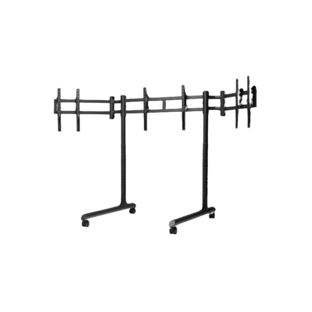 מעמד מסכים עצמאי לשלושה מסכים עד 43 אינץ' דגם Round Tube Freestanding Triple Monitor Stand מבית Next Level Racing מעמד מסכים עצמאי לשלושה מסכים עד 43 אינץ' דגם Round Tube Freestanding Triple Monitor Stand מבית Next Level Racing