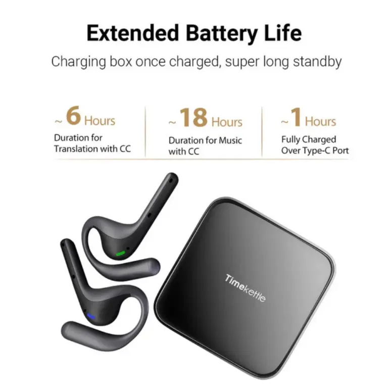 אוזניות תרגום חכמות מבוססות AI דגם W4 Pro מבית Timekettle