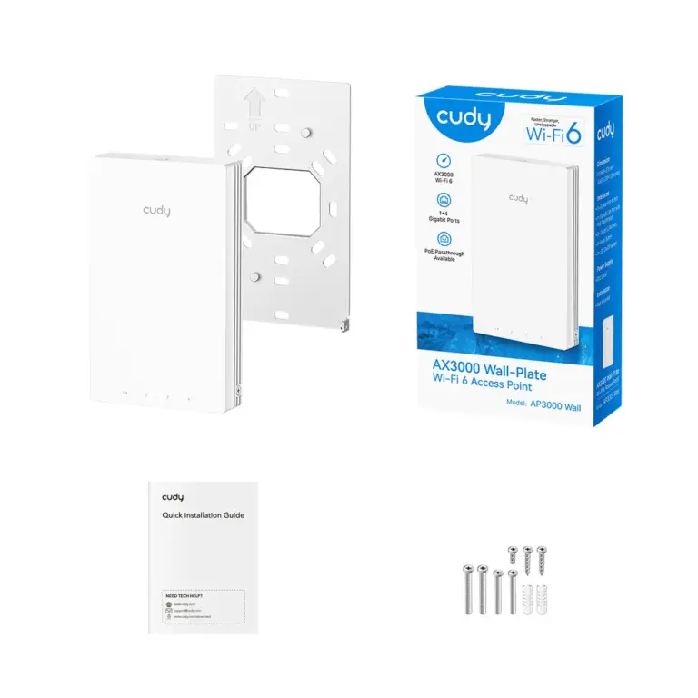 AX3000 Gigabit Wall-Plate Wi-Fi 6 Access Point CUDY