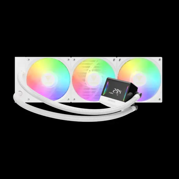 קירור נוזלי למעבד GAMDIAS CHIONE E4-360 WH - קירור נוזלי 360 לבן עם צג דיגיטלי