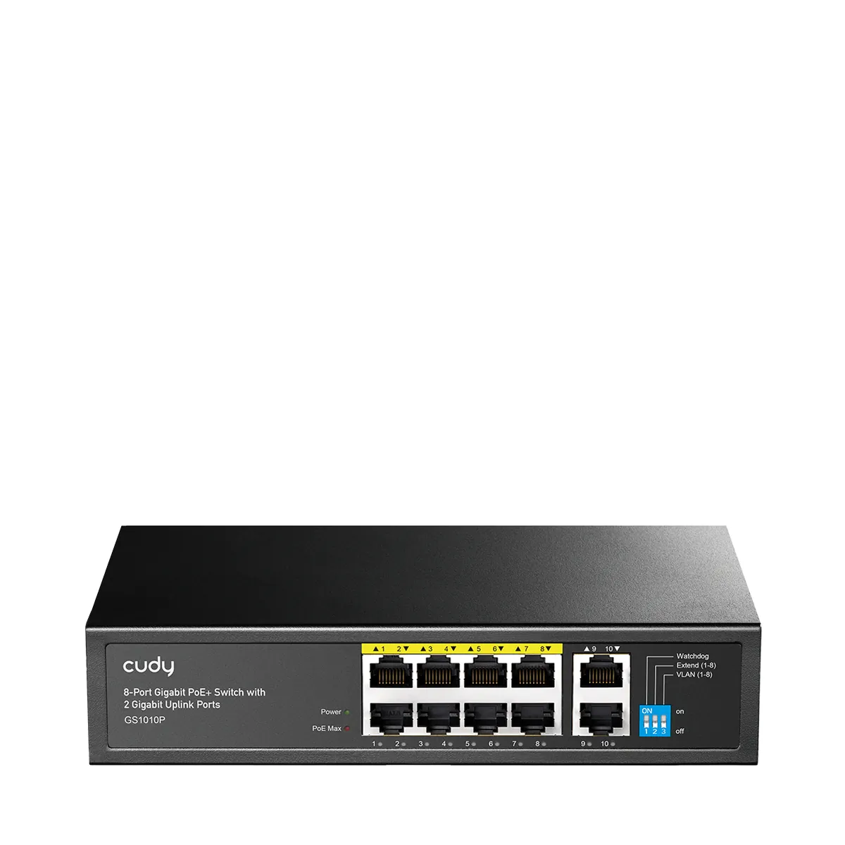 מתג רשת Cudy GS1010P-IL – 8-Port Gigabit PoE+ Switch with 2 Gigabit Uplink Ports, GS1010P 4.0 / GS1010P 4.1 מתג רשת Cudy GS1010P-IL – 8-Port Gigabit PoE+ Switch with 2 Gigabit Uplink Ports, GS1010P 4.0 / GS1010P 4.1