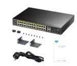 GS1026PS2 מתג PoE 24-GbE עם 2 Uplink GbE ו-2 Uplink SFP CUDY