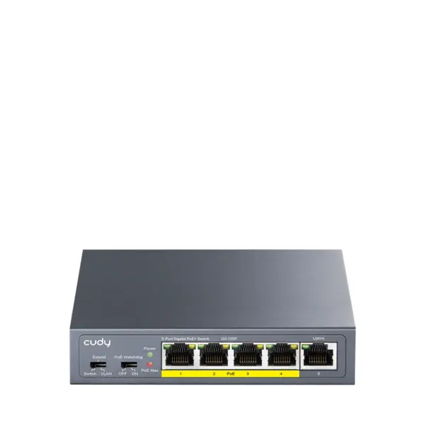 מתג רשת Cudy GS105P – 5-Port Gigabit PoE+ Switch, GS105P 1.0
