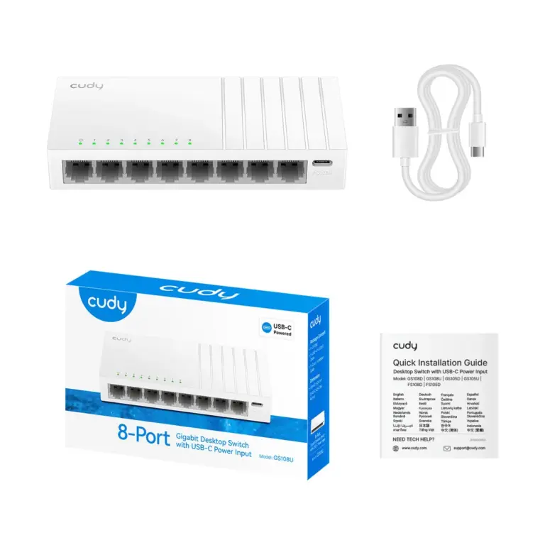 Cudy GS108U 8-Port Gigabit Switch with USB-C Power Input