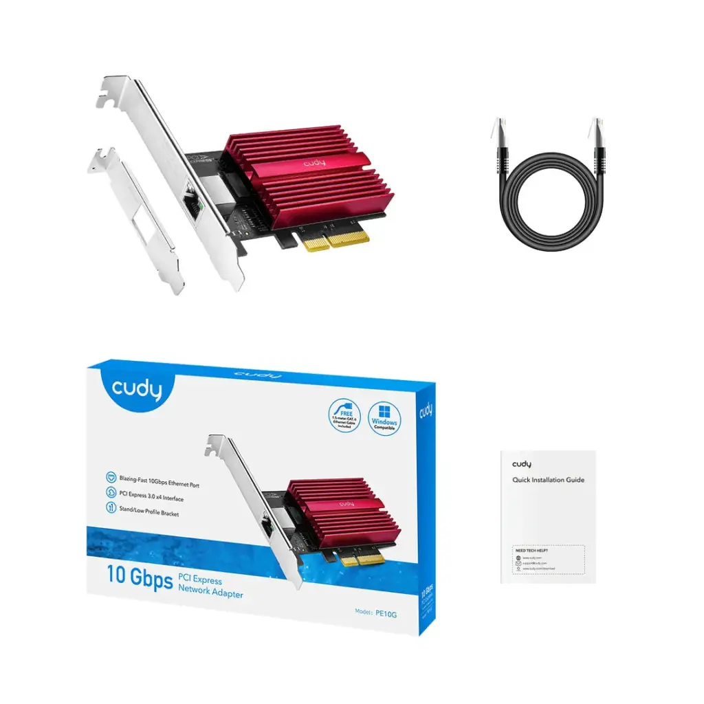 CUDY מתאם רשת 10G PCI Express Adapter(Marvell AQC113) PE10G