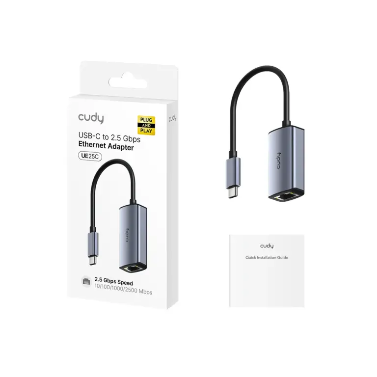 מפצל ומתאם Cudy UE25C – USB-C to 2.5 Gbps Ethernet Adapter, UE25C 1.0