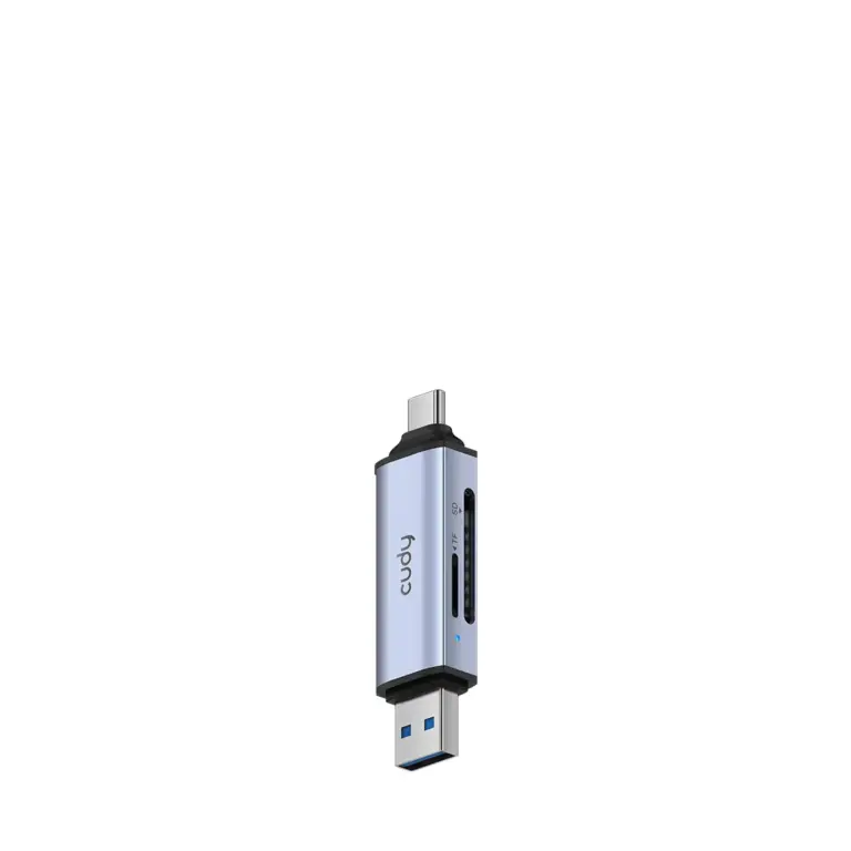 מתאם CUDY 2-IN-1 Dual USB 3.0 SD/TF Card Reader UH200