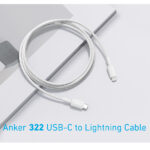 כבל 1.8 מטר Anker 322 USB-C to Lightning בצבע לבן