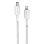 כבל 0.9 מטר Anker 322 USB-C to Lightning בצבע לבן