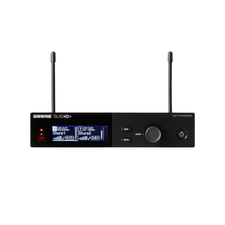 מקלט אלחוטי דיגיטלי דו-ערוצי דגם SLXD4D+ מבית Shure