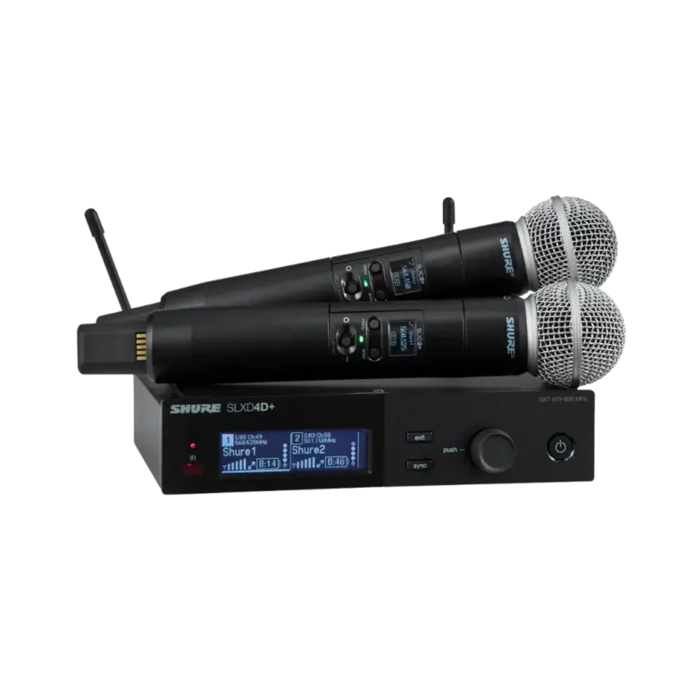 מערכת מיקרופונים אלחוטית כפולה דגם SLXD24D+/58 מבית Shure