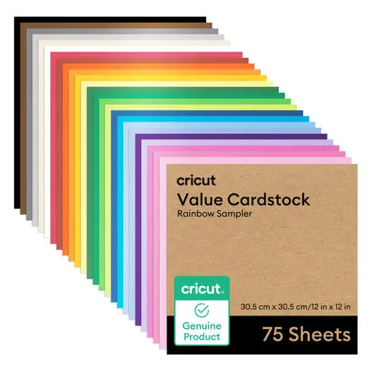 מארז קארדסטוק צבעוני Value Cardstock Rainbow Sampler (75 יחידות) מבית Cricut