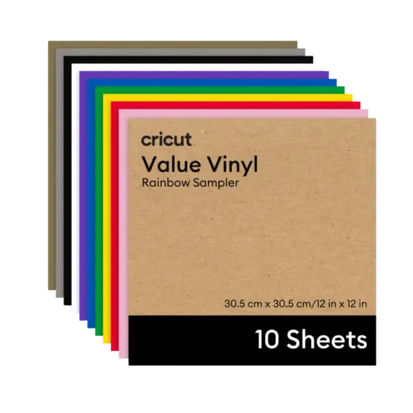 מארז דפי ויניל קבוע Value Vinyl Rainbow Sampler (10 יחידות) מבית Cricut