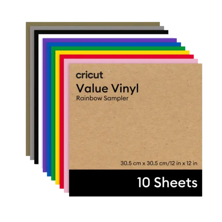 מארז דפי ויניל קבוע Value Vinyl Rainbow Sampler (10 יחידות) מבית Cricut