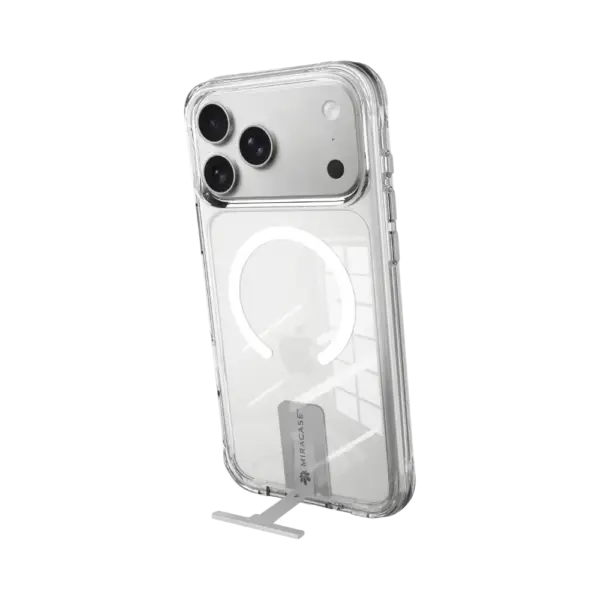 כיסוי ל-iPhone 18 Pro Max בצבע שקוף-כסף דגם MIRAKick מבית Miracase