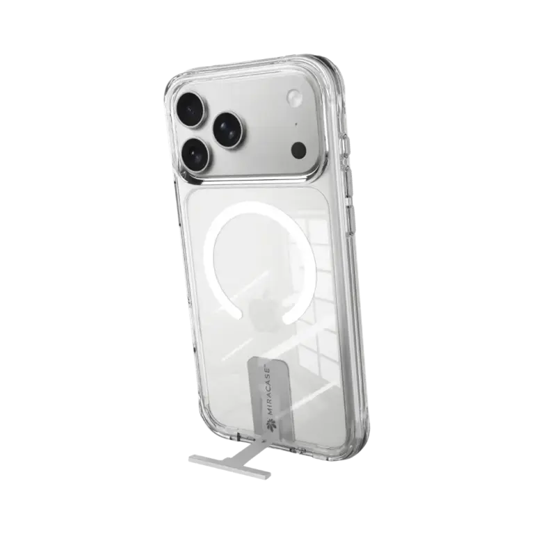 כיסוי ל-iPhone 18 Pro בצבע שקוף-כסף דגם MIRAKick מבית Miracase