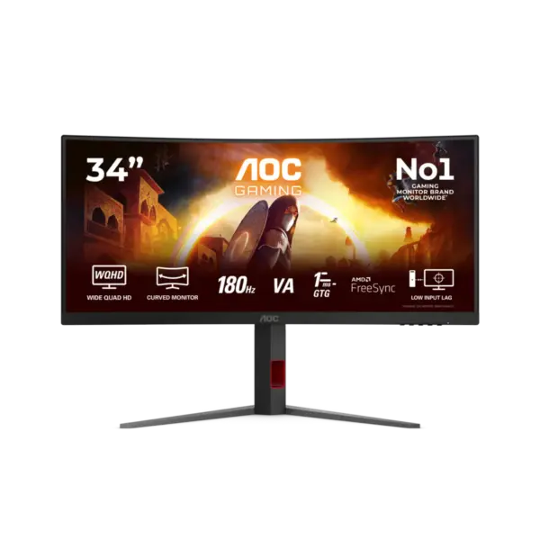 מסך גיימינג קעור 34 אינץ' דגם CU34G4 מבית AOC