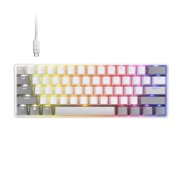 מקלדת גיימינג חוטית דגם CLIPPER PRO MINI 60 Hall Effect בצבע לבן מבית Corsair
