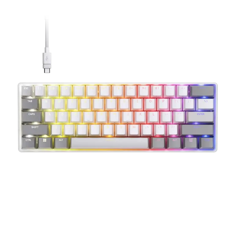 מקלדת גיימינג חוטית דגם CLIPPER PRO MINI 60 Hall Effect בצבע לבן מבית Corsair